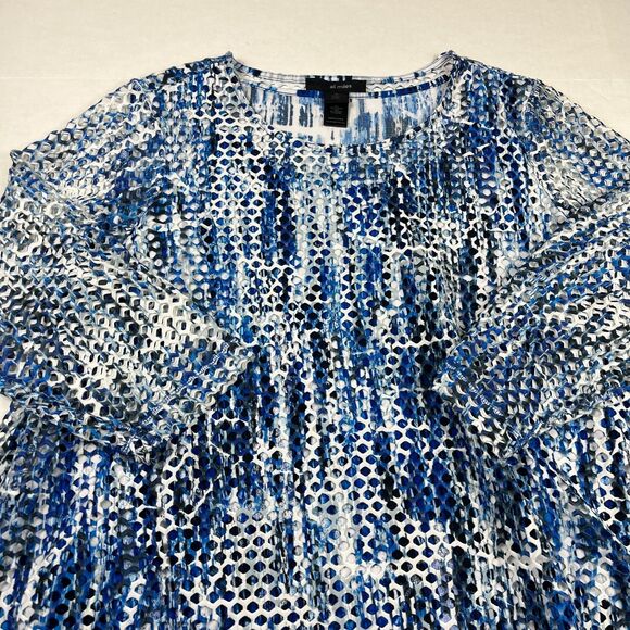 Ali Miles Tunic Shirt Abstract Print 3/4 Sleeve Wearable Art Casual Textured 1X - Picture 3 of 10